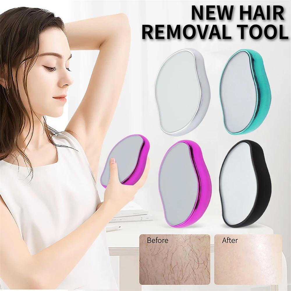 Crystal Physical Hair Depilation Eraser Skleněný odstraňovač chloupků Bezbolestný epilátor Snadné čištění Opakovaně použitelný depilační nástroj pro péči o tělo