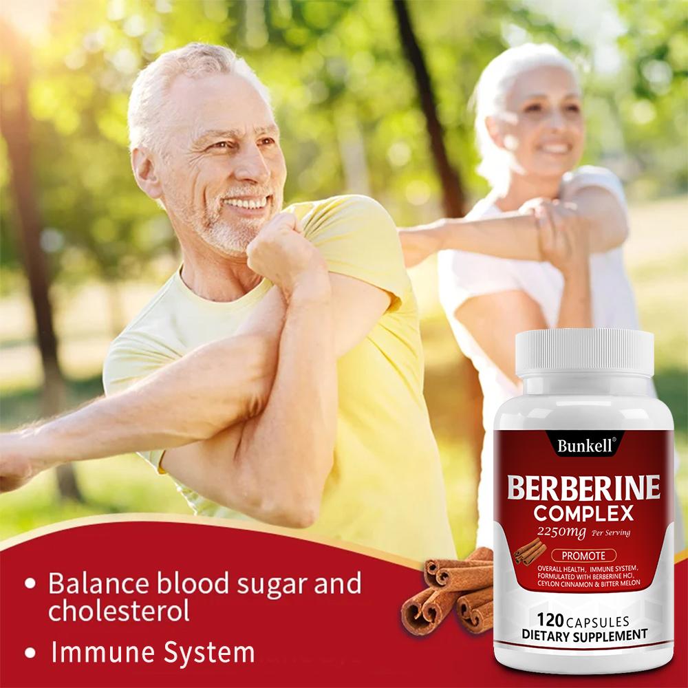 Bunkell Berberine Complex Dietary Supplement, 2250mg, 120 Capsules