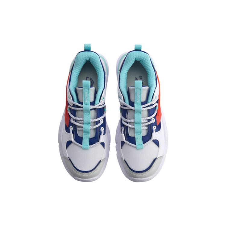 New LINING Mark Casual Shoes Women's Low Top White Blue Red AGCQ054-1