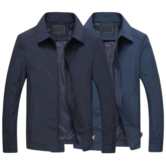 Lapel Long Sleeves Pockets Zipper Placket Men Coat Spring Autumn Casual Tin Type Slim Fit Jacket Coat