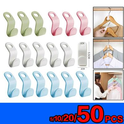 10PCS Clothes Hanger Multi-function Connect Hooks Folding Storage Clothes Rack Wardrobe Hanging Hanger Connection Hook Storage Organzier Hook