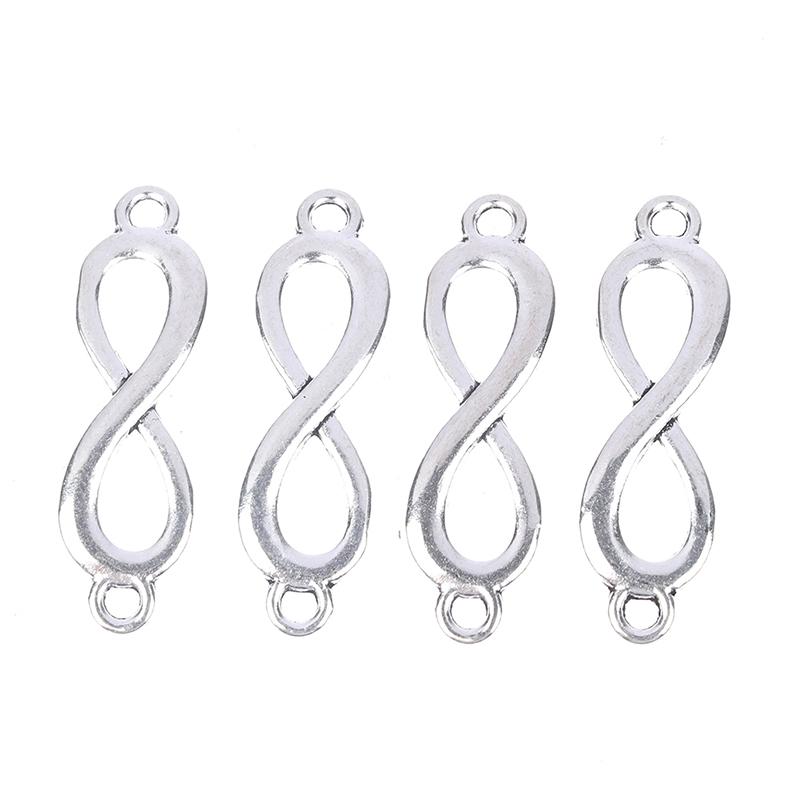 20Pcs Charms Link Infinity Symbol Connection Silver Color Pendants Diy Making
