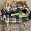 Double Sided Plaid Women's Woolen Shopping Bags College Girls Faux Suede Book Shoulder Bag Large Capacity Female Tote Handbags