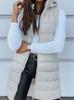 Women's Mid-Length Plus Size Solid Color Hooded Zipper Vest Jacket - Europe 2025 Collection