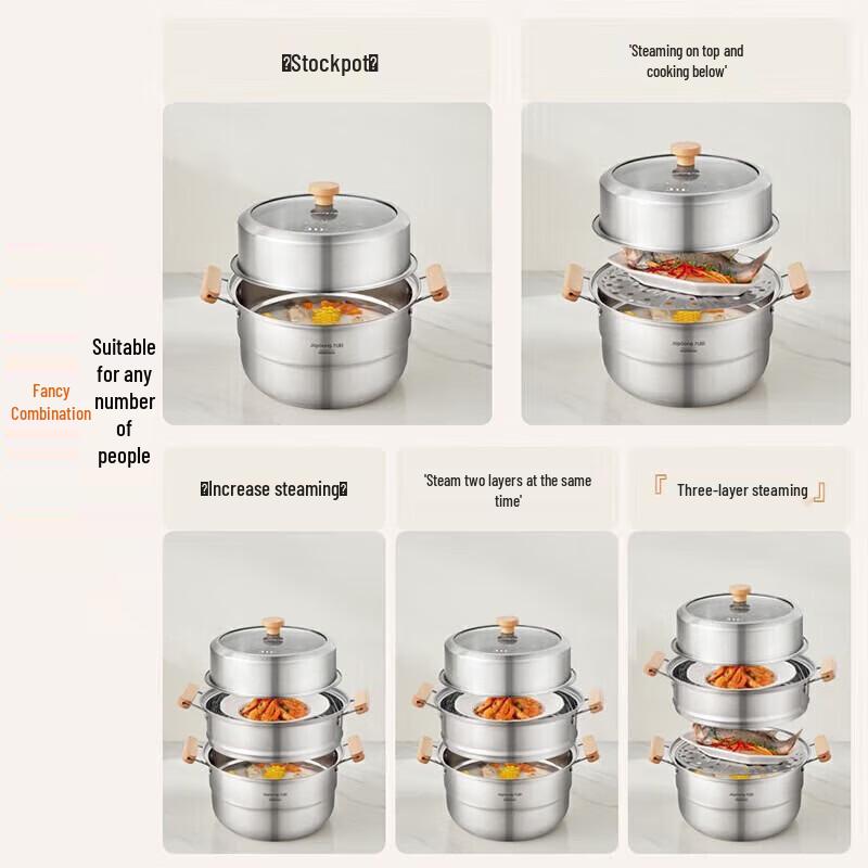 Jiuyang 304 Stainless Steel Household Steamer Pot