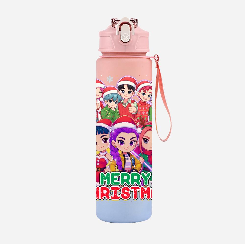 Bottiglia d'Acqua K-Pop Cacciatori di Demoni Stampata per Natale da 750 ml Tazza Grande Capacità Tazza da Acqua Portatile per Bambini Sport all'Aperto Regalo per Bambino