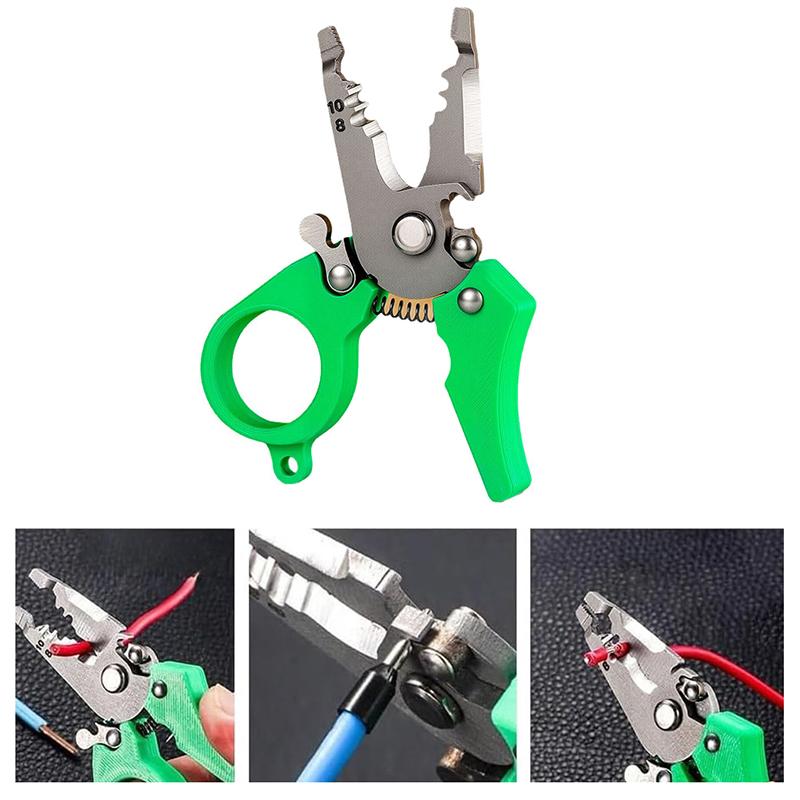 1 Pc Mini Wire Stripper Multi-tool | Cable Scissors with Strip Split Trim Crimp | Professional Hand Tool for