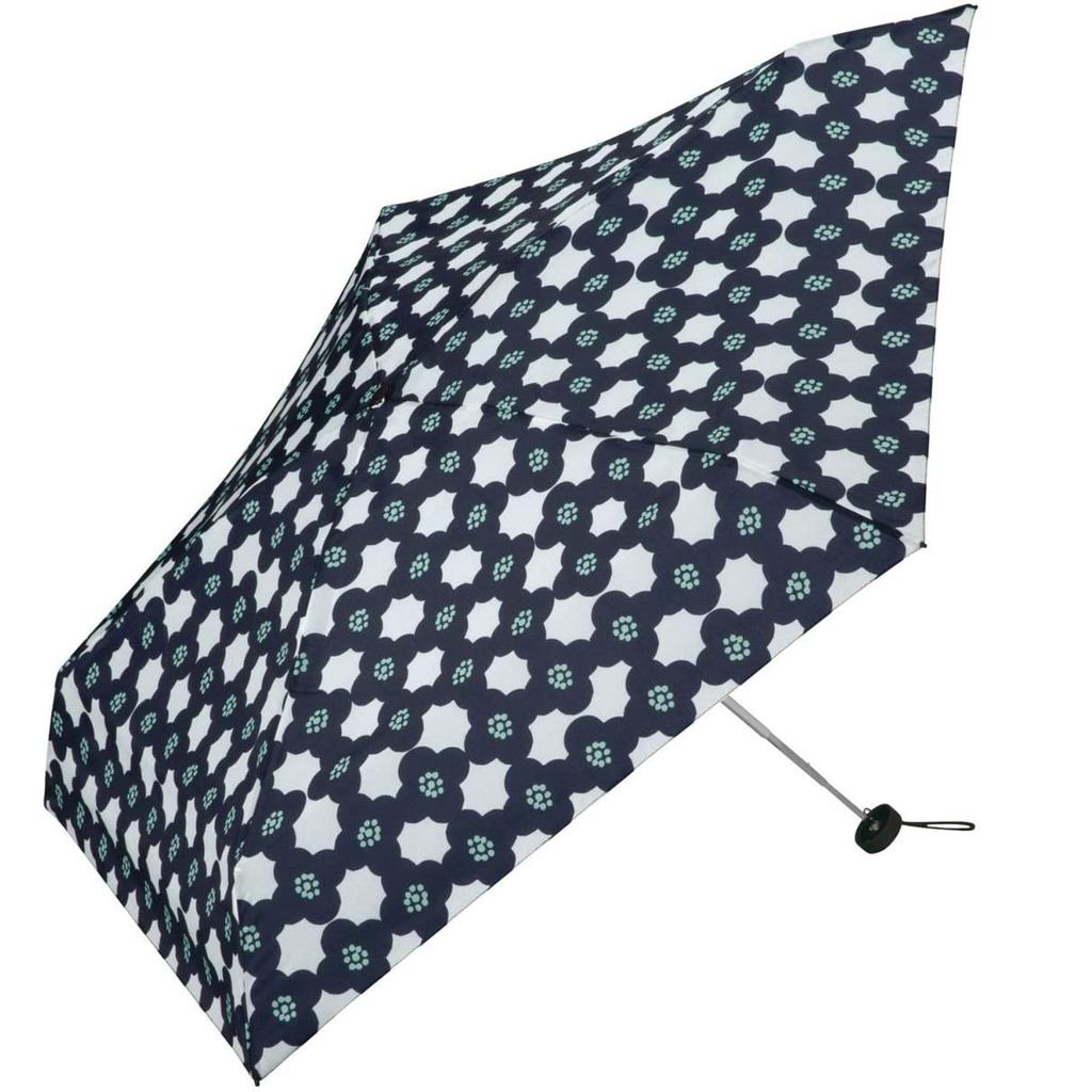 Folding rain baby mini wpc rain and shine Camellia Navy 002 umbrella, umbrella, umbrella, umbrella, compact, umbrella, pattern