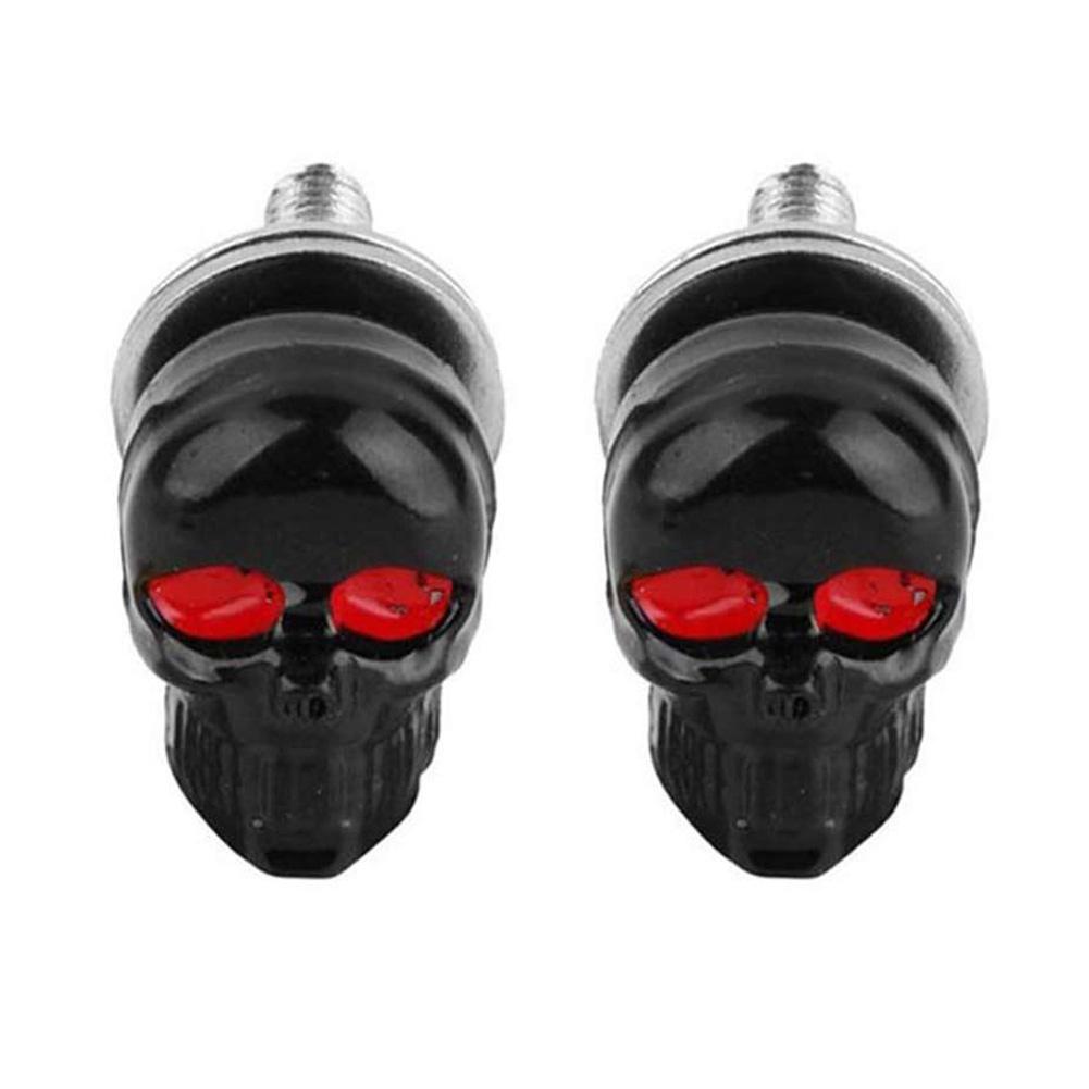 2Pcs Skull License Plate Frame Bolts Screws Fastener Cap Bolts Auto License Plate Screws For Motorcycle чёрный