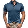 Men's New Outdoor Sports Short Sleeve Zipper Shirt American Standing Collar High Spring Quick Dry Short Sleeve T-shirt