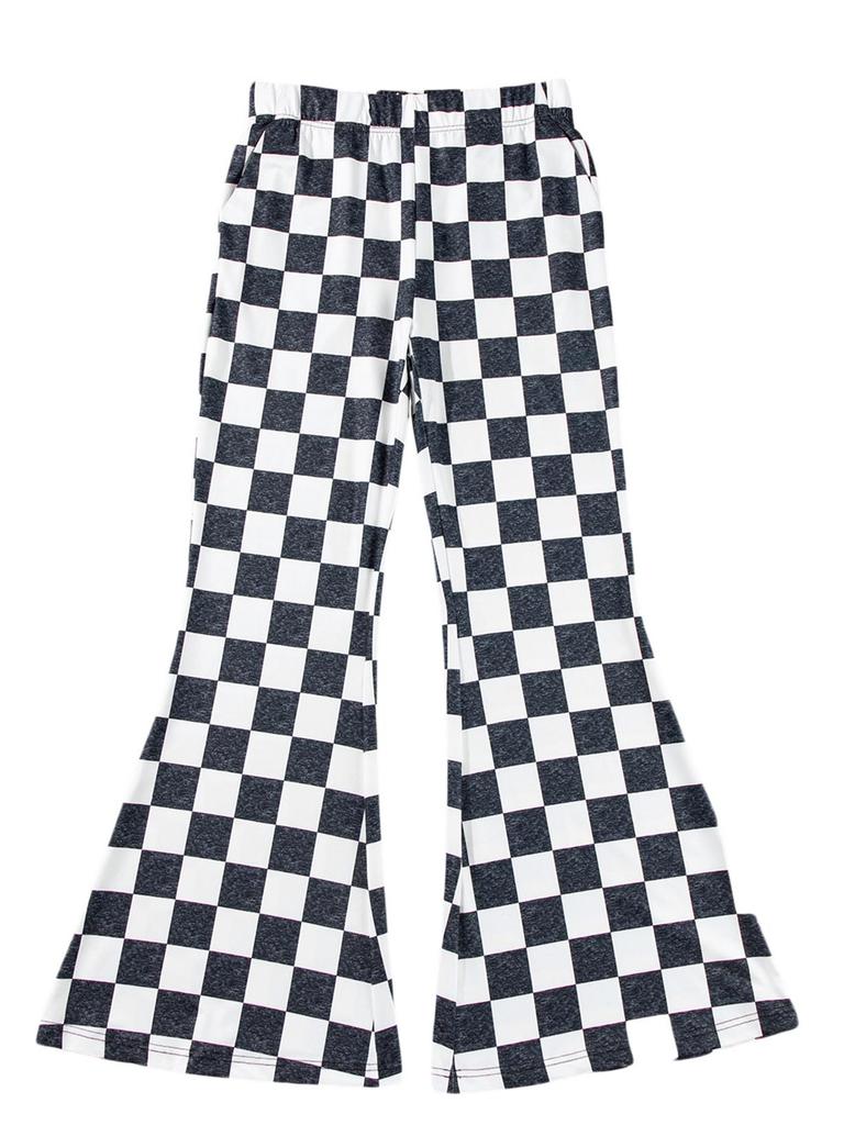 Shiying Checkered High Waist Wide Leg Pants - Casual, Fashionable, Versatile, Simple European and American Style.