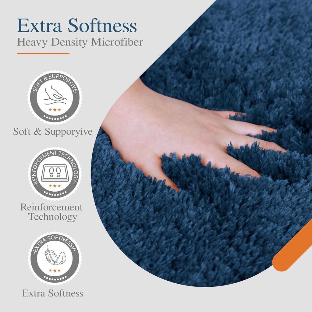 Dywanik Premium Fuzzy Shag do przedpokoju, dywany do salonu, dywany do salonu | Można prać w pralce (16x24 cali)