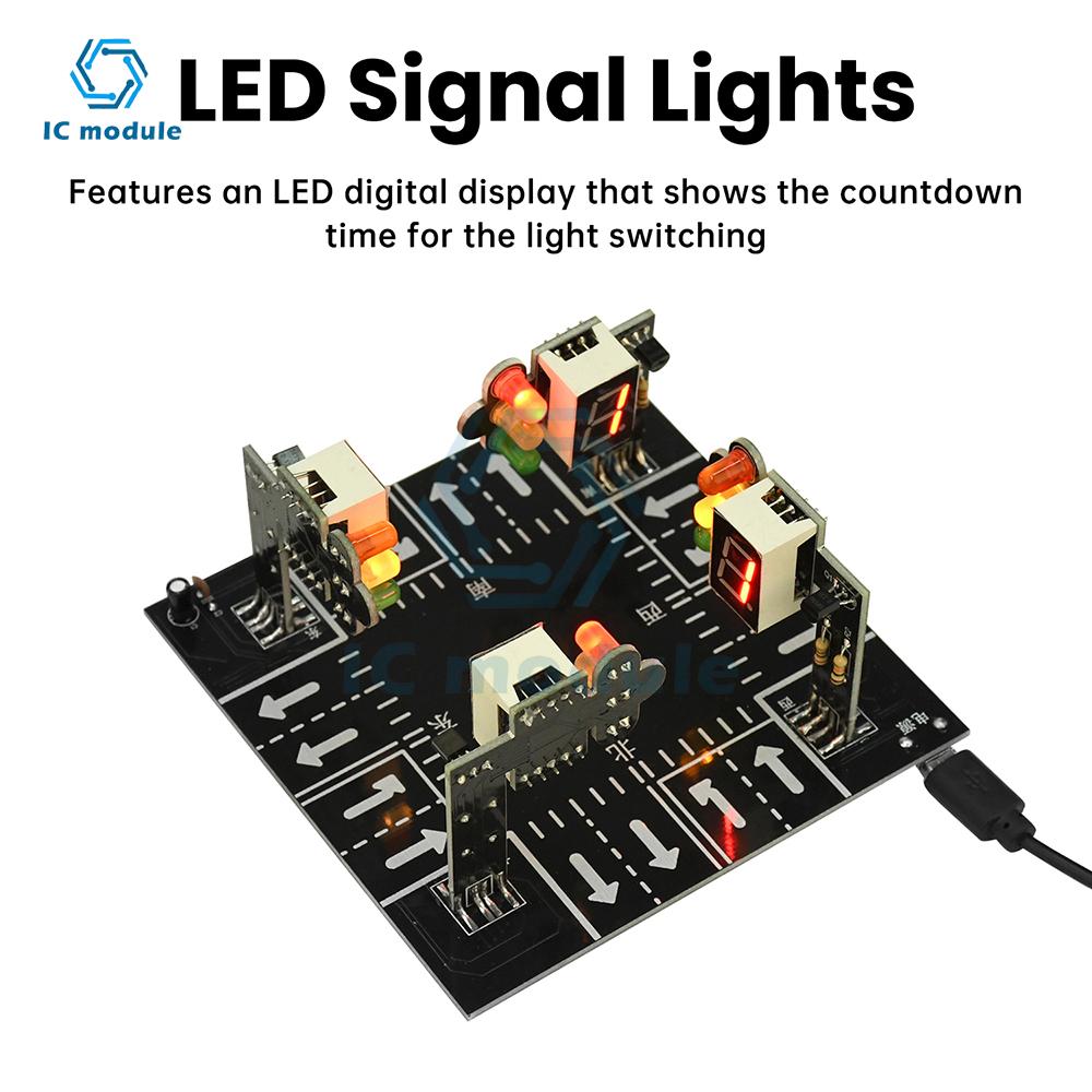 Symulator Świateł Drogowych DC 5V Zestaw DIY Zestaw do Ćwiczeń Lutowania Światło Sygnałowe Zestawy do Ćwiczeń Lutowania dla Nastolatków i Dorosłych