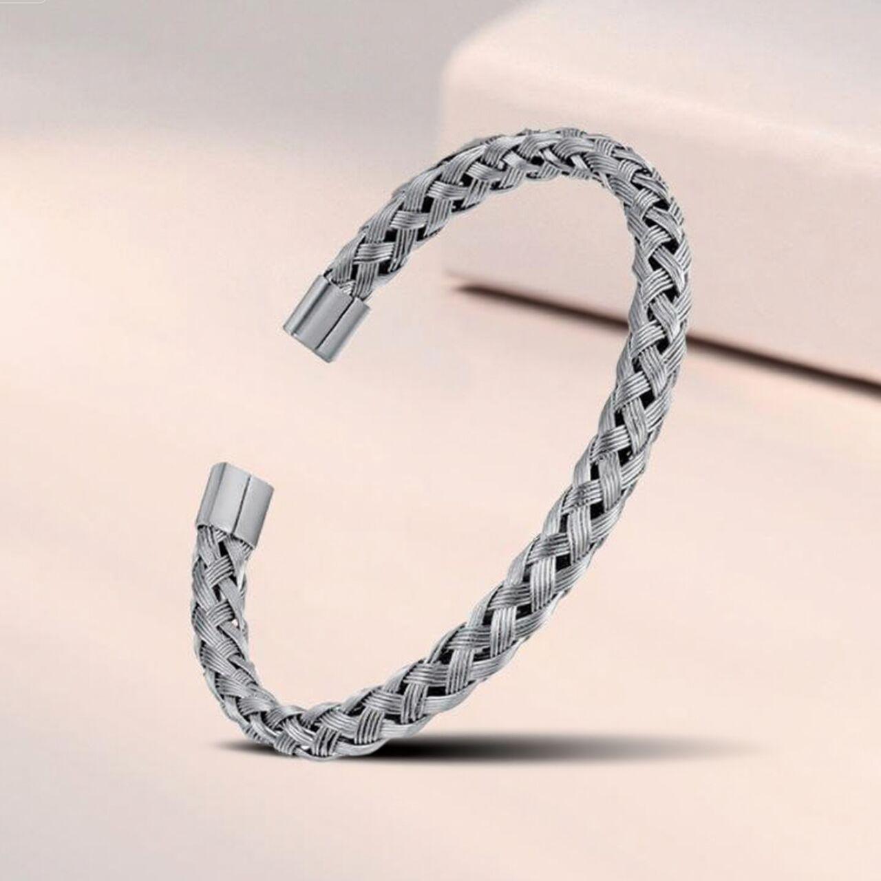 Unisex Open Twisted Titanium Steel Wire Bangle - Versatile Stainless Steel Bracelet