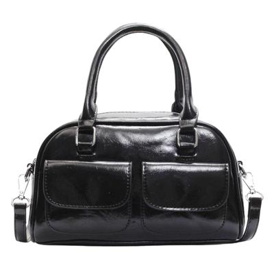 Harujio Double Pocket Mini Boston Bag, Shoulder Bag, Boston Bag, Horizontal Bag, Women's, 2-Way, Small, Horizontal, Shoulder Bag, Crossbody Bag,