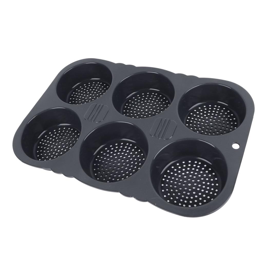 6 Cavity Hamburger Bun Mould Foldable Reusable Bread Mould ‑40 Fahrenheit  to +446 Fahrenheit  Heat Resistance Baking