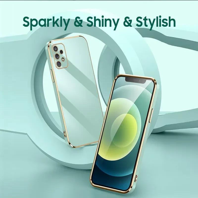 Luxury Plating Case For Samsung Galaxy M54 M14 M32 M22 M13 M23 M33 M53 5G M12 A12 A22S A51 A72 A73 Soft Silicone Phone Cover