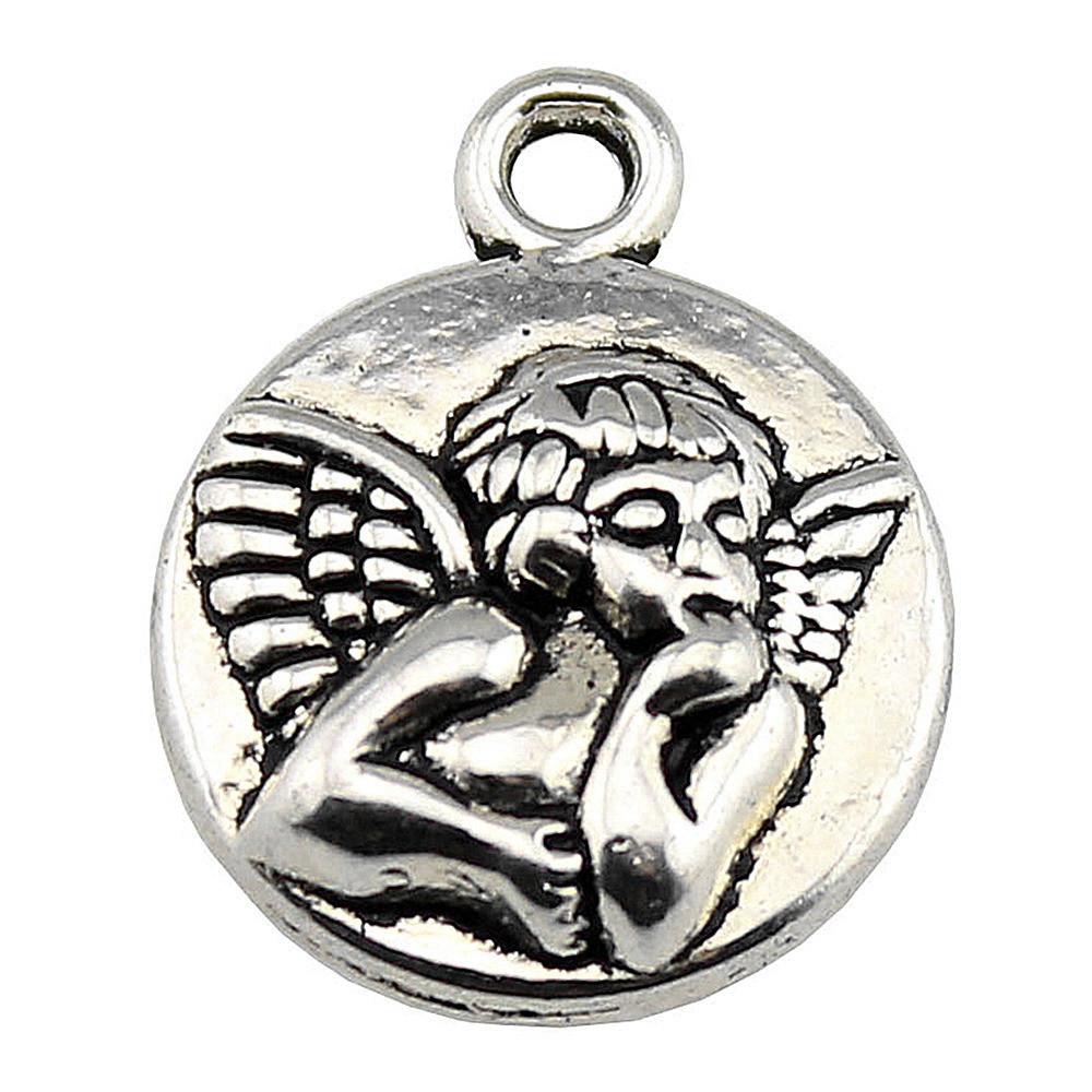 Angel Charms Alloy Fairy Pendants For Religious Holiday Jewelry Making