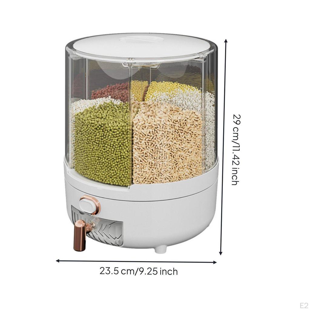 Rotating Rice Storage Bin DampnessResistantResistant Grain Dispenser 360° Rotatable