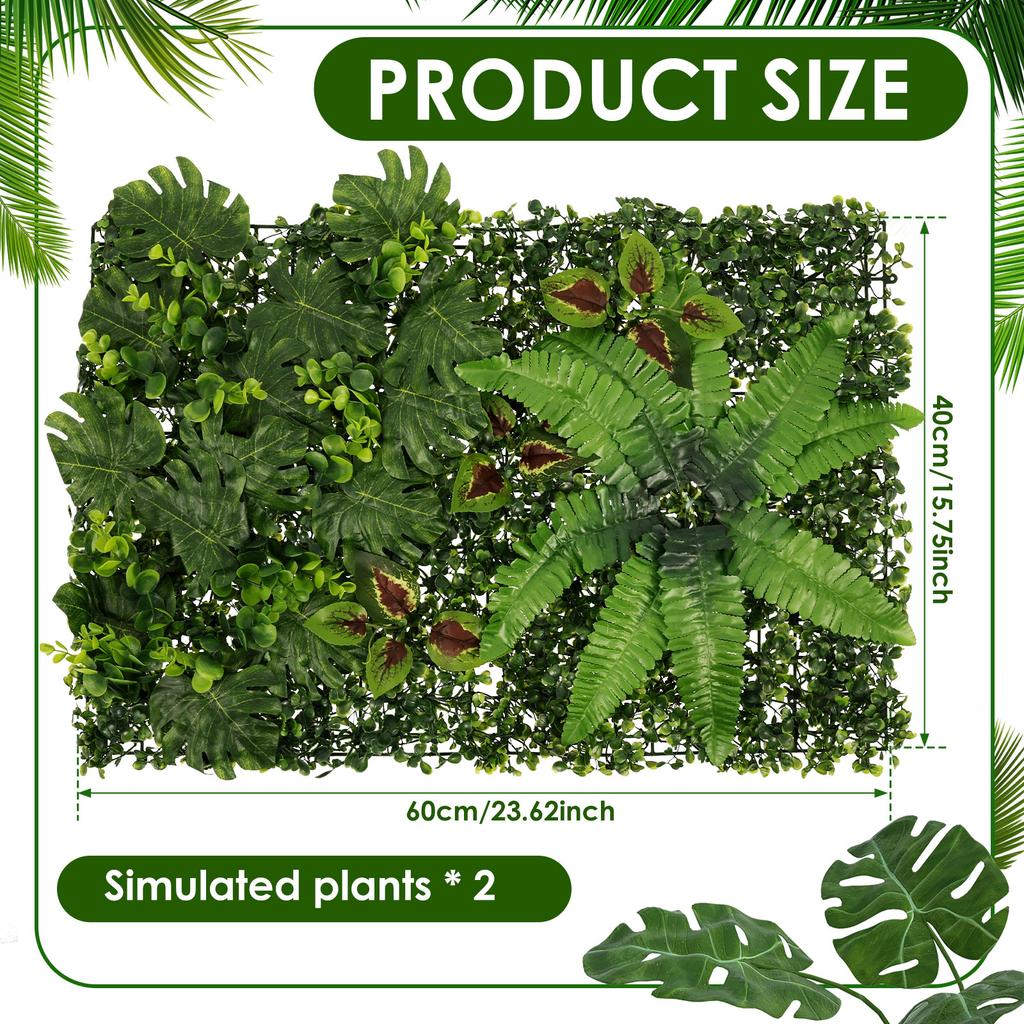 1/2 Pcs Artificial Plants Wall Panel Plastic Weather Resistant Faux Hedge Panels for Outdoor Home Garden Balcony Lawn Decoration