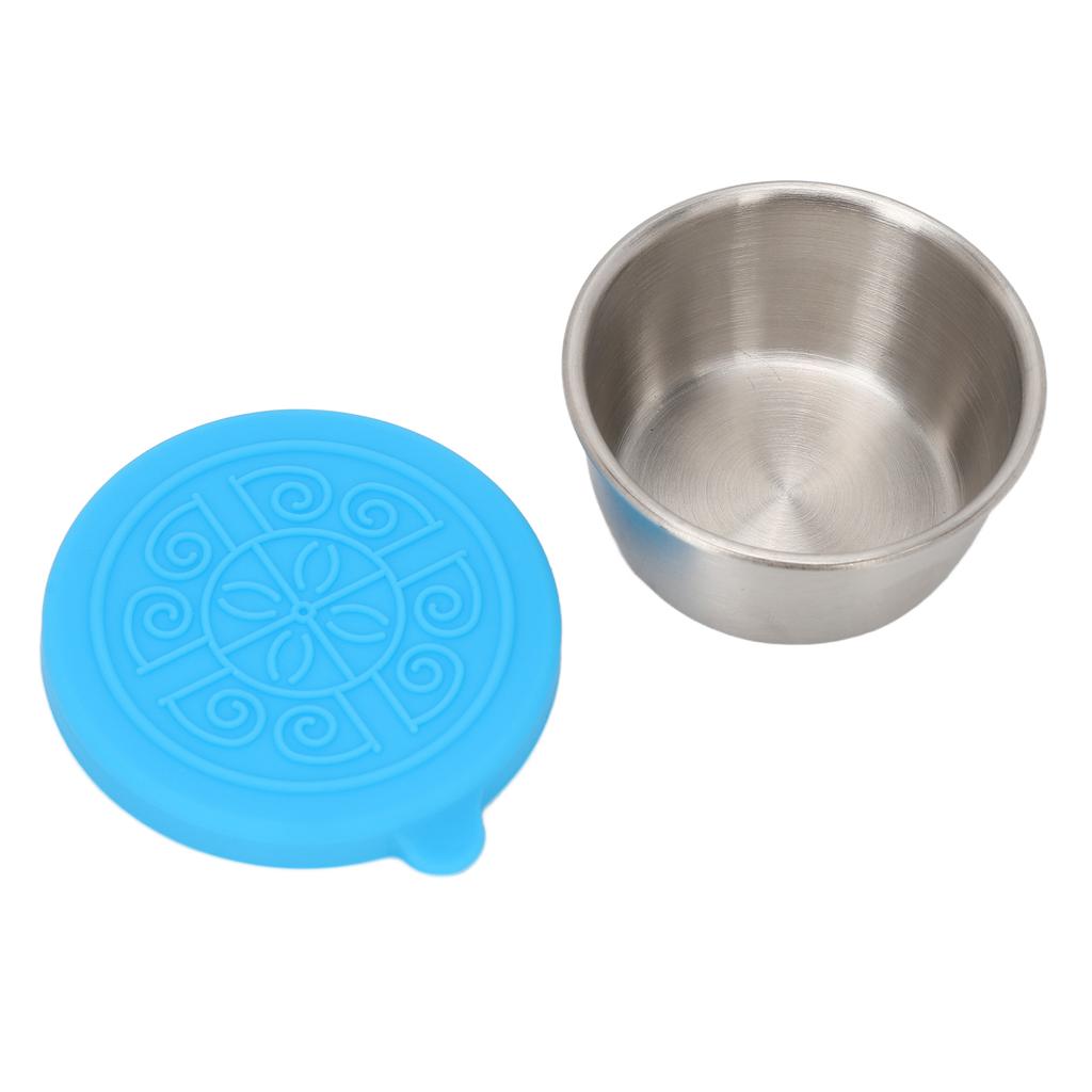 50ml Stainless Steel Condiment Containers Separate Proof Portable Small Dipping Sauce Cup with Lid for Beauty Salon