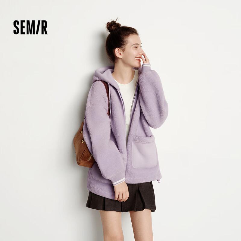 

Semir Women s Reversible Color Block Faux Fleece Hooded Jacket XL