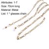 Glasses Chain Faux Pearl Neck Strap Rope Metal Fixed Eyeglass Cord for Driving