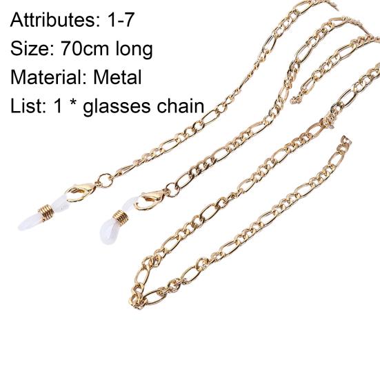 Glasses Chain Faux Pearl Neck Strap Rope Metal Fixed Eyeglass Cord for Driving