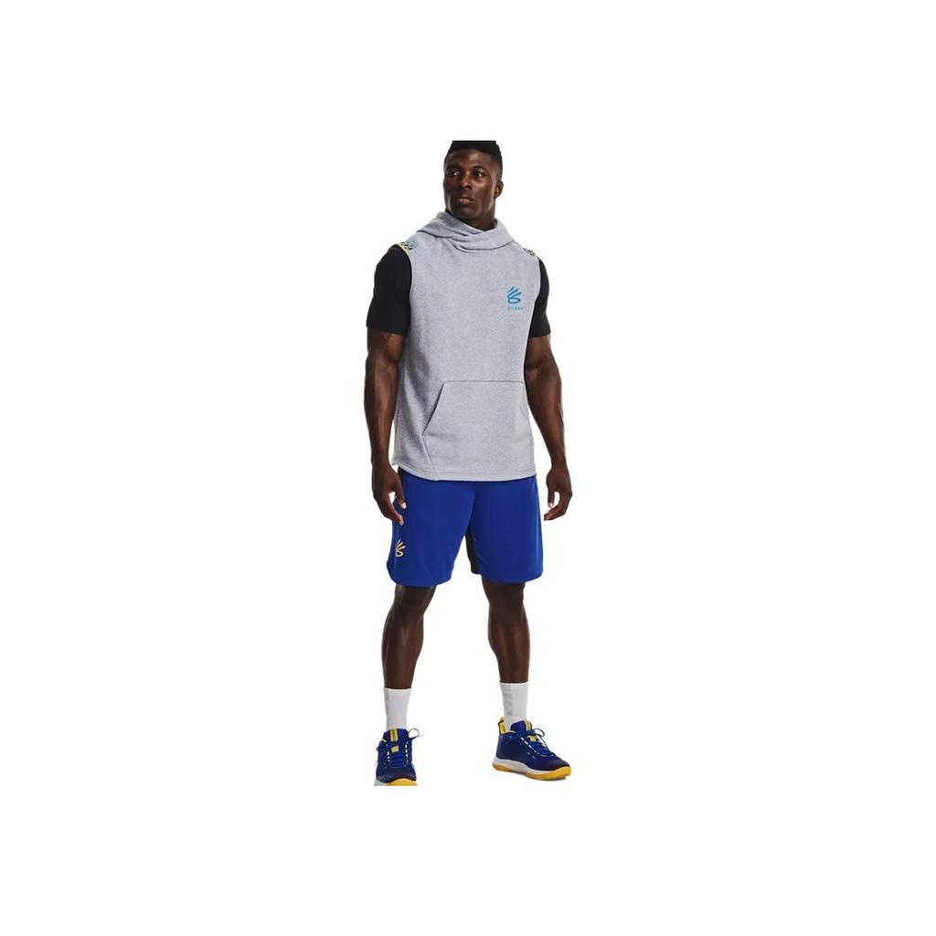 Under Armour Curry Series Fleece Casual Training Sports Running Sleeveless Hoodie Men Tops Gray 1366637-011