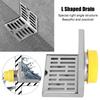 L-Shaped Structure Wall Drain Fits 2.95 Inch Pipe Corner Floor Drain Modern Floor Drain  Balcony