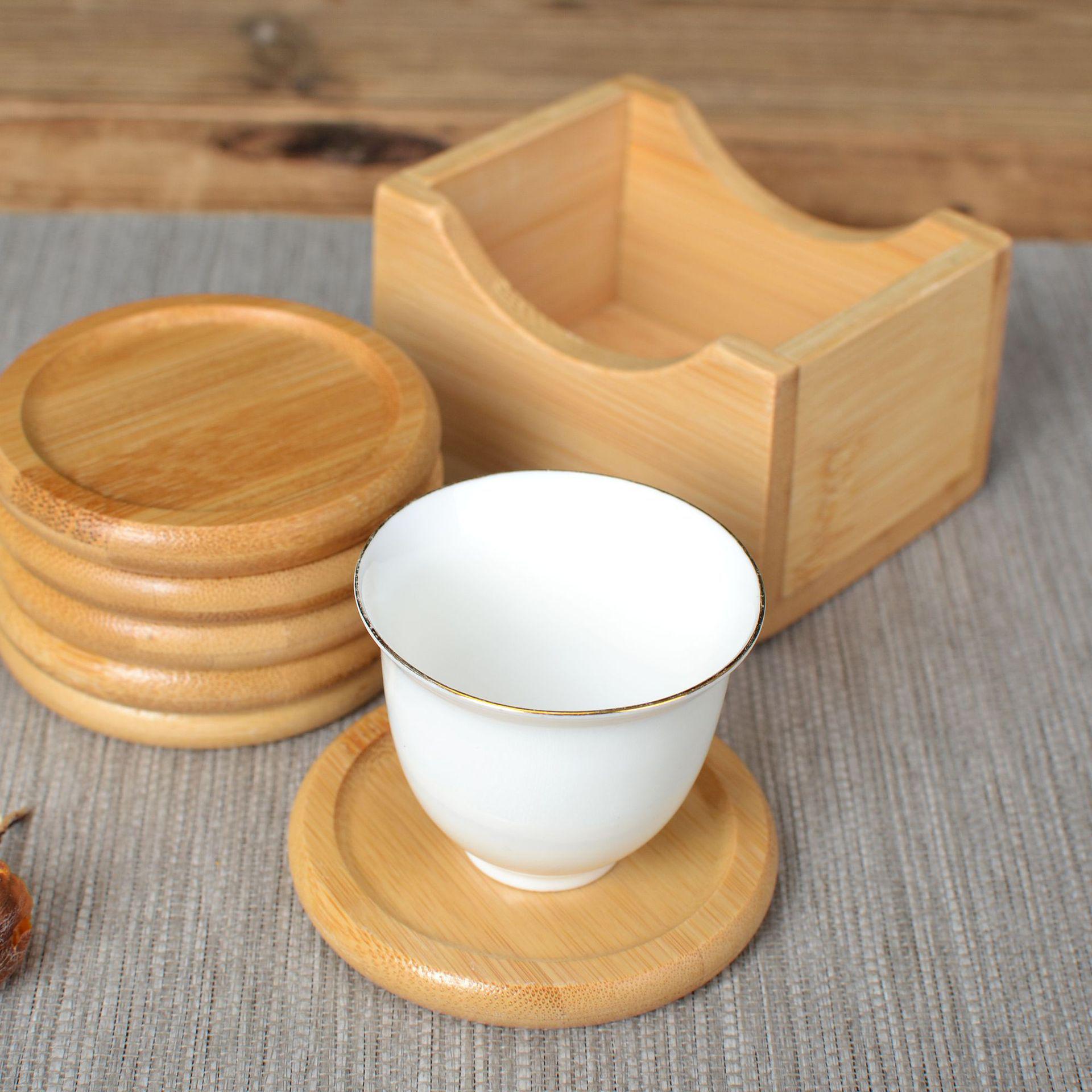 Bamboo 6-Piece Heat-Resistant Coaster Set