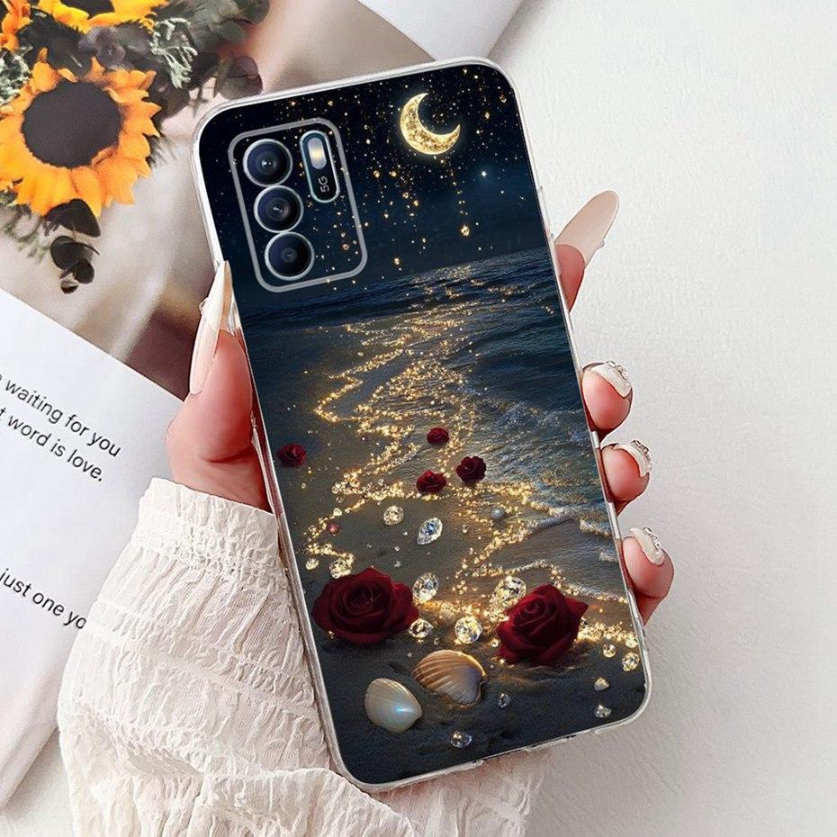 Modische Malerei Hülle Für OPPO Reno6 Z CPH2237 Weiche Silikon TPU Handyhüllen Für Oppo Reno 6Z 5G Rückseiten Stoßfänger