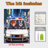 Disney DIY Pearl Art Painting Nick and Judy Are Driving a Police Car Home Wall Decoration Pearl Gem Painting Pictures Crafts Home Decoration