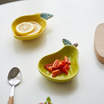 Plat d'assaisonnement en céramique en forme de fruit créatif, plat à tremper, plat à sauce soja, assiette à apéritif, assiette à sushi, vaisselle spécialisée pour la maison