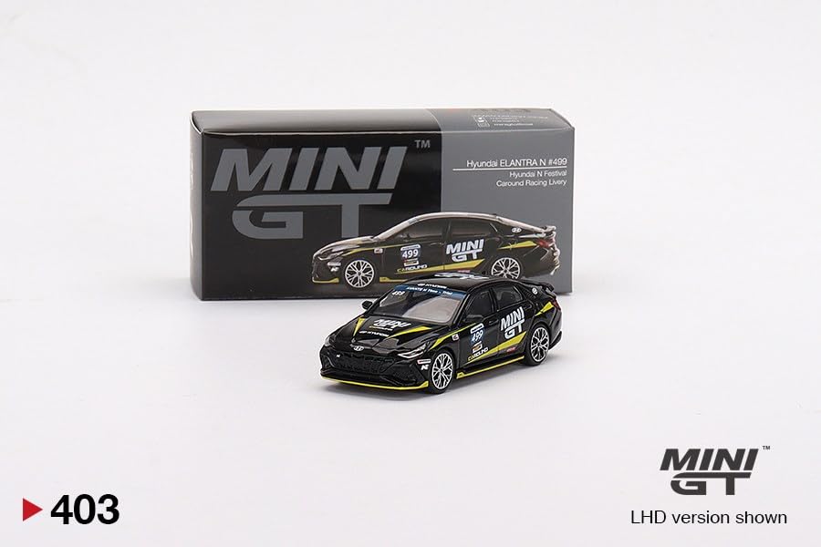 MINI GT 164 Hyundai Elantra N Hyundai N-Festival #499 Caround Racing Levostranné řízení Hotový produkt MGT00403-L