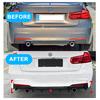 Diffusore Posteriore Lip Per BMW F30 MT MP 325i 330i 2013-2019 Doppio Scarico Lip Nero Con Splitter Luci Valance Spoiler