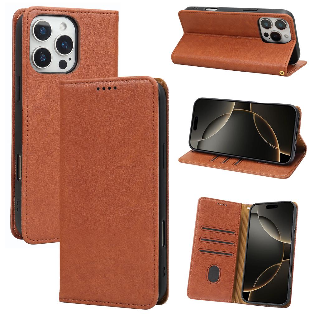 RFID Wallet Mobile Phone Case for iPhone 17 Air 16 Plus 15 Pro Max 11 12 13 Mini S24 Flip Folio Cover Magnetic Leather Purse Bag