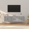 Vidaxl Set of 3 TV Cabinets, Grey Sonoma Oak, Wood-based Material
