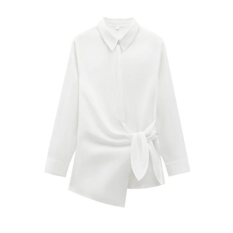 Fashion Style 2024 Summer New Arrival Women's Clothing Stylish Slim Looking Easiest for Match Double Breasted Poplin Shirt 9479306
