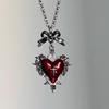 Cross-Border Y2K Gothic Red Heart Thorns Pendant Necklace