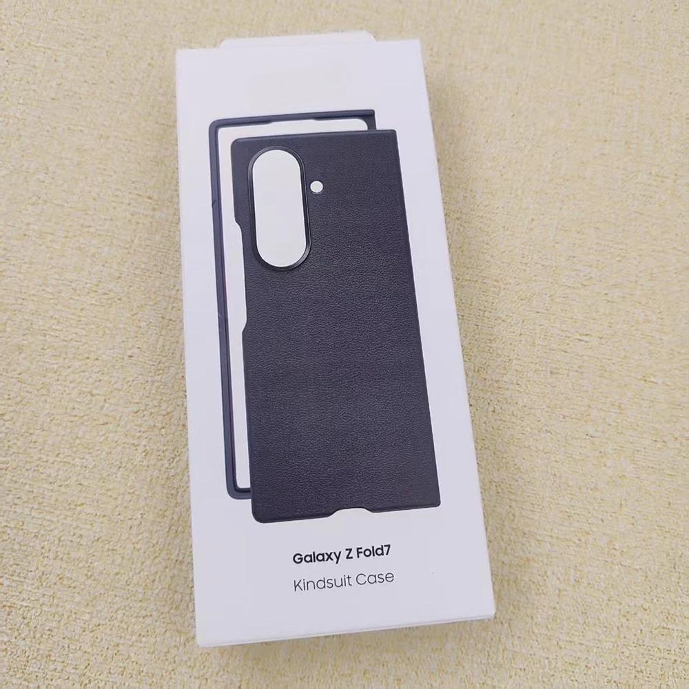 Luxury PU Leather Phone Case for Samsung Z Fold 7 6 5 4 3 Solid Color Slim Shockproof Protect Cover Bumper Mobile Shell