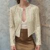 Women Round Neck Long Sleeve Open Front Cardigan Casual Sequin Jacket Lightweight Relaxed Fit Outerwear for Daily Wear