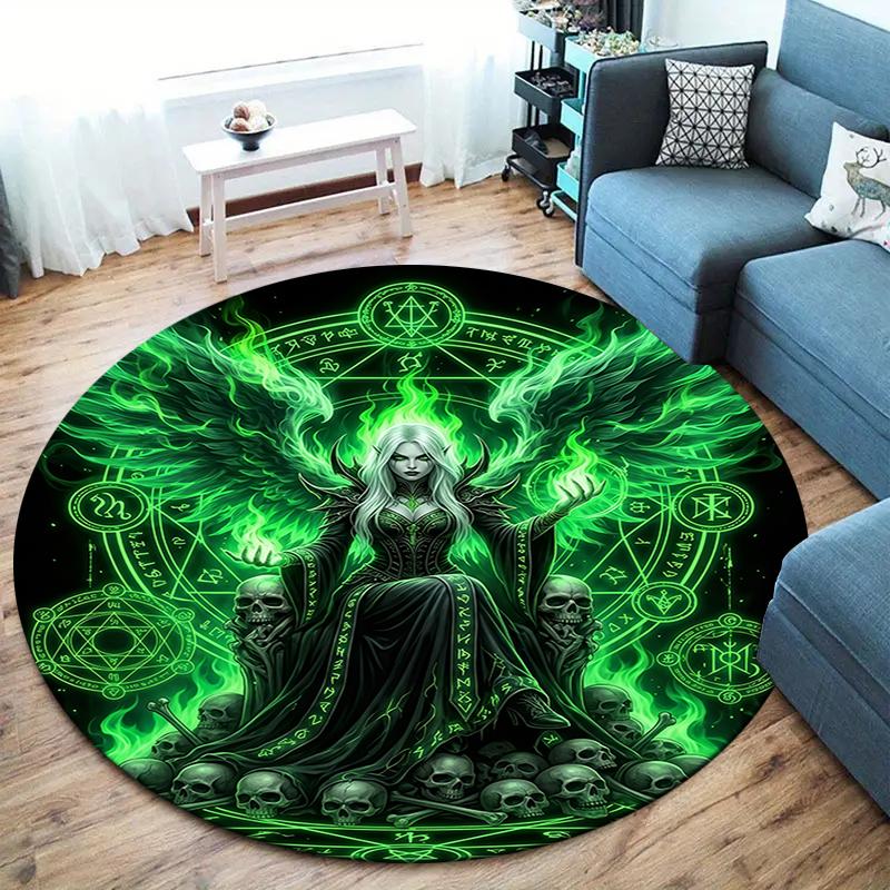 Seven Deadly Sins Round Area Rug,Carpet Rug for Living Room Bedroom Sofa Playroom Decor,Non-slip Floor Mat