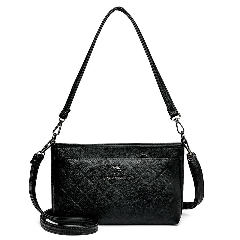 Umhängetasche Mittleren Alters Mutter Tasche Damen Weiches Leder Große Kapazität Mehrschichtige Umhängetasche Handytasche