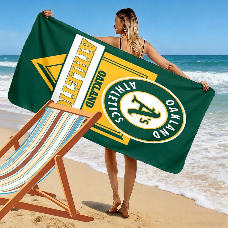 Oakland Athletics Print Beach Towel, Large Soft Quick Dry Towel for Beach Camping Swimming