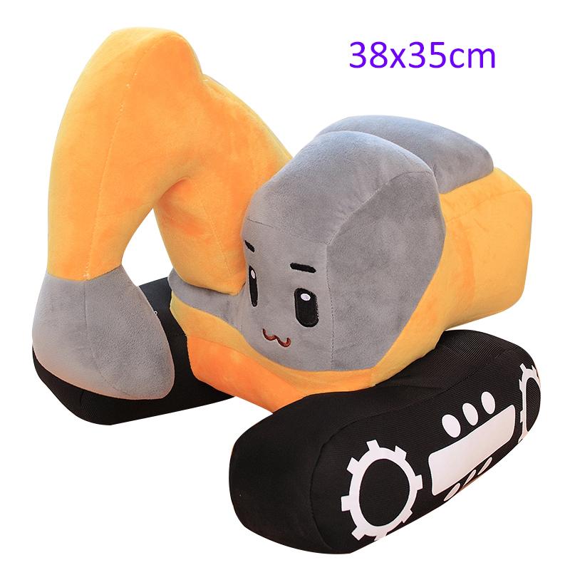 Simulation Tractor&Excavator Plush Toys Kawaii Car Dolls Stuffed Soft Vehicle Pillow Creative Christmas Birthday Gift for Kids