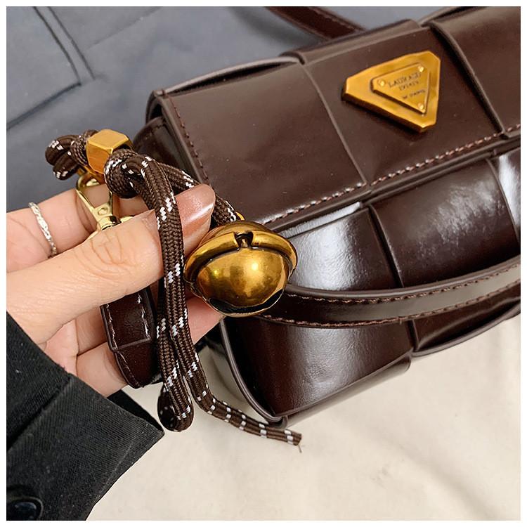Ielgy Shoulder Messenger Bag Fashion Portable Woven Underarm Small Square Bag