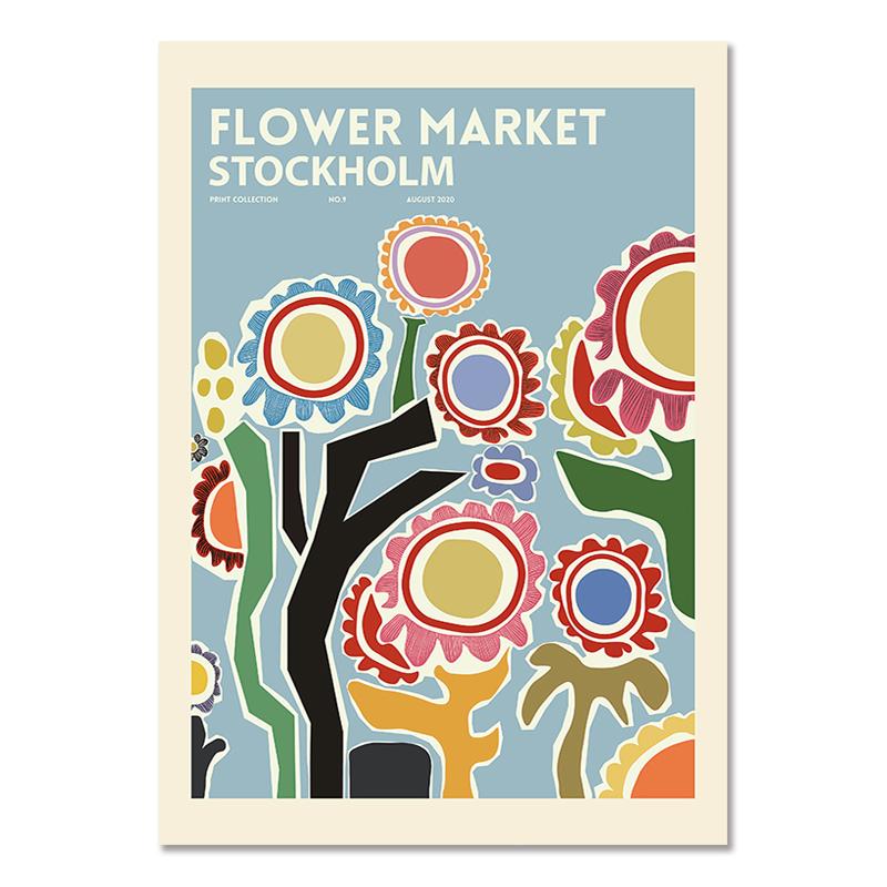 Abstraktní barevný květinový trh Matisse Plakáty a obrazy Japonsko Chile Lima Nástěnné umění Obraz na plátně Obývací pokoj Domácí dekorace