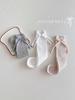 New Sweet Princess Mid-Calf Socks for Girls - Solid Color Bow Style for Autumn and Winter
