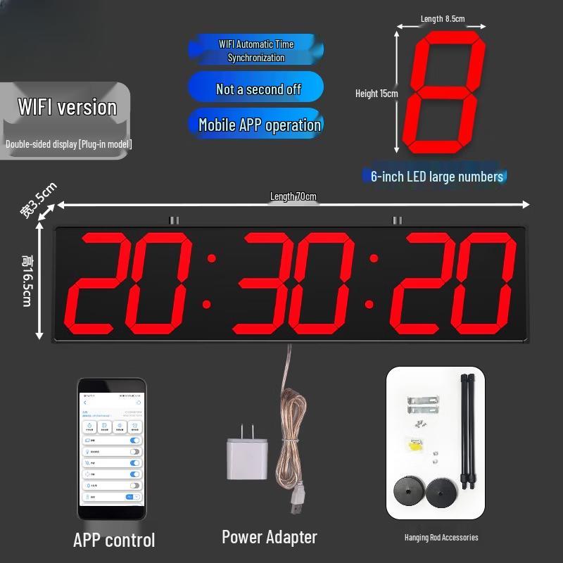 Double-Sided Digital Perpetual Calendar Wall Clock